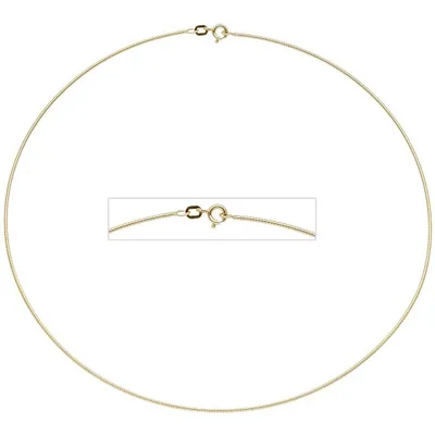 Zdjęcie produktu dla Srebrny łańcuszek o długości 42 cm, srebrna obroża ze srebra próby 925 pokryta złotem, 1,1 mm, 4,4 grama