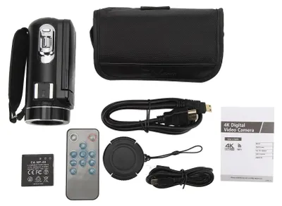 Zdjęcie produktu dla kamera wideo 4K 48 MP 3,0-calowy ekran dotykowy 18-krotny zoom cyfrowy Rejestrator kamery WiFi z pilotem zdalnego sterowania