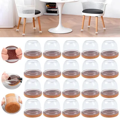 Immagine prodotto di Omgoods - 32 protezioni in silicone per gambe di sedie, con base in feltro