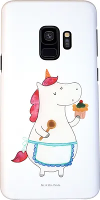 Produktbild von Mr. & Mrs. Panda Samsung Galaxy S9 Handyhülle Einhorn Küche - Weiß - Geschenk, Torte, Einhörner, Smartphone Hülle, Cover, Handy Schutzhülle, Unicorn, Kuchen, Muffin