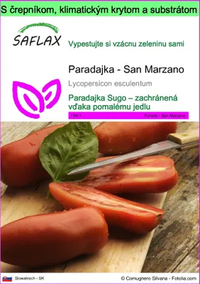 Obrázok produktu pre SAFLAX Garden to go - Paradajka - San Marzano - Lycopersicon esculentum - 10 Semená - S črepníkom, klimatickým vekom a pestovateľským substrátom