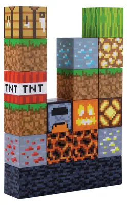 Minecraft Block Building Light, 16 LED-Blöcke, Mehrfarbig, USB