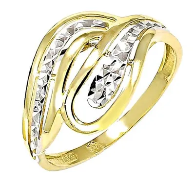 Produktbild von Ring aus Gold, Gelb- und Weißgold, Ringgröße Nr. 61, 0,2 cm, Breite der Oberseite 1,2 cm