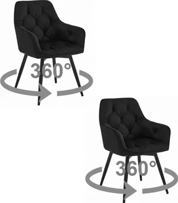 Immagine prodotto di Sedia JORK360 - velluto nero / gambe nere x 2