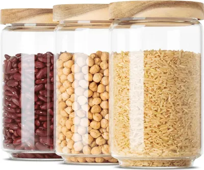 Produktbild von Glas Vorratsdosen mit Deckel - Luftdicht und stapelbar - 3-teilig - 700 ml