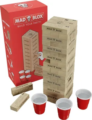 Produktbild von Mad Party Games Trinkspiel MadBlox - Holzturm mit 108 Herausforderungen