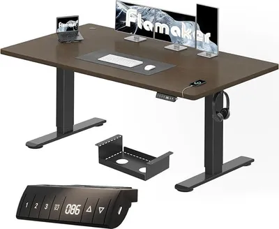 Imagen del producto de Escritorio de altura ajustable, con dimensiones de 160 x 80 cm y una superficie de 18 mm de grosor