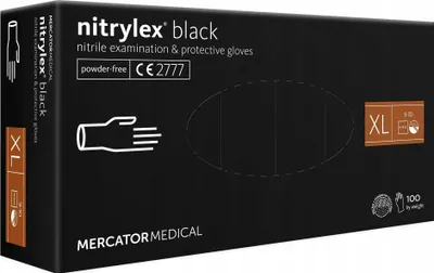 Produktbild von Nitrilhandschuhe 100 Stück / Schwarz / Größe: 10 - XL / Nitrylex Black
