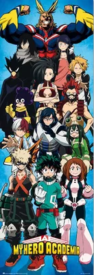 Produktbild von My Hero Academia - Türposter - All Characters + 1 Packung tesa Powerstrips® - Inhalt 20 Stück