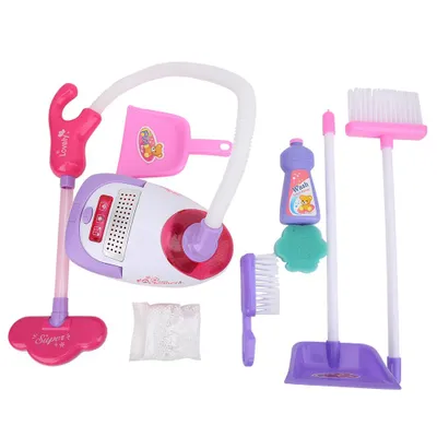 Immagine prodotto di Aspirapolvere elettrico giocattolo per bambini, set di pulizia per giochi di finzione, elettrodomestico giocattolo