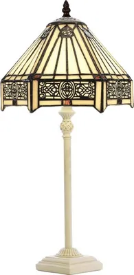 Immagine prodotto di Casa Padrino lampada da tavolo Tiffany multicolore/bianco Ø 20 x H. 51 cm - lampada da tavolo Tiffany - lampada da salotto deco - lampada da tavolo deco - lampade Tiffany