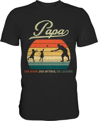 Produktbild von Papa Kinder Vater Geschenk Vatertag T-Shirt – Black / S
