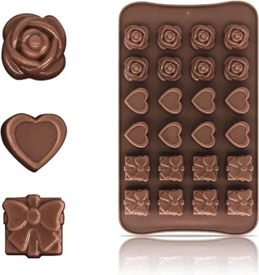 Image de Lot de 2 moules en silicone pour four, souples, de haute qualité, pour le chocolat et les gâteaux.