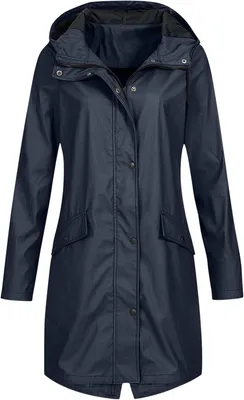 Produktbild von Regenjacke Damen lang, wasserdicht, winddicht, mit Kapuze, für Outdoor-Aktivitäten