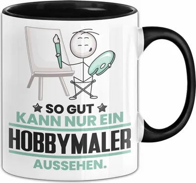 Produktbild von Hobbymaler Geschenk Tasse So Gut Kann Nur Ein Hobbymaler Aussehen Geschenkidee Kaffee-Becher (Schwarz)