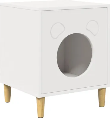 Obrázek produktu pro Kočičí dům Bílá 42,5 x 40 x 53 cm kompozitní dřevo