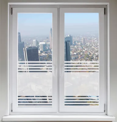 Produktbild von INDIGOS UG Folie für Duschkabine Bad Fensterfolie Dusche Glasdekorfolie Sichtschutzfolie Streifendesign satiniert blickdicht ORACAL® - 600mm Breite x 500mm Höhe