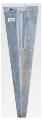 Produktbild von Bodenhülse Pfostenträger Einschlaghülse mit Klemmschelle - für Pfosten Ø 38 mm - für Maschendrahtzaun-Pfosten feuerverzinkt Länge 50 cm