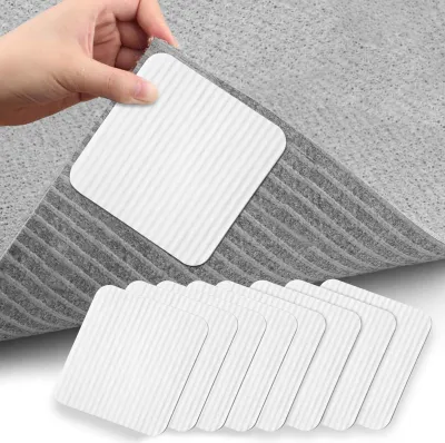 Produktbild von Teppich Antirutschmatte, 8 Stück Teppich Antirutsch Pads, Rutschfester,Anti Rutsch Teppichunterlage für Teppich, Kinderzimmer, Badezimmer