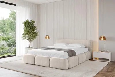 Produktbild von ALTDECOR Polsterbett mit Bettkasten - ELVA-v1 - 180x200 - Beige - Bett ohne Matratze, Doppelbett mit Stauraum und Latternrost, Boxbett mit Kopfteil