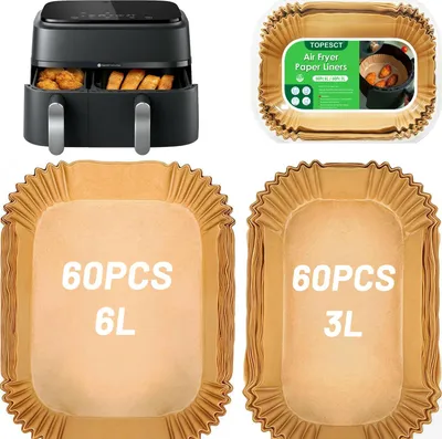Immagine prodotto di Carta forno per friggitrice ad aria TopEsct, compatibile con Philips Airfryer Dual Basket 3000/5000