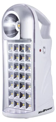 Produktbild von Alcapower Wiederaufladbare LED-Taschenlampe, 28 SMD-LEDs, 2200mAh Li-Ion Akku, Dual-Funktion 90lm und 250lm.