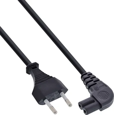 Produktbild von InLine Netzkabel, Netzstecker auf Euro 8 C7 Stecker, gewinkelt, 10m, 10 m, CEE7/16, C7-Koppler