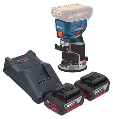 Image de Bosch GKF 18V-8 Professional Affleureuse sans fil 18 V 8,0 mm Brushless + 2x batterie 4,0 Ah + chargeur