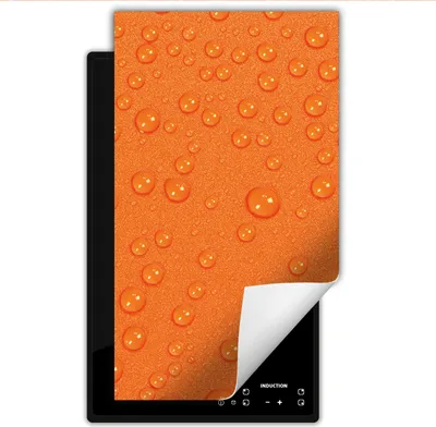 Produktbild von DarHaus Herdabdeckplatte 1 teilig 30x52 cm Anti Rutsch Matte Aufrollbar, orange - Tropfen