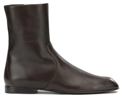 Imagen del producto de Botines de cuero color marrón para mujer, marca KHAITE, talla 40