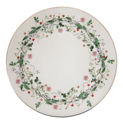 Produktbild von Clayre & Eef Frühstücksteller Ø 21 cm Grün Porzellan Blumen
