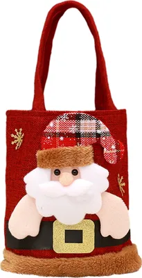 Produktbild von Weihnachtshandtasche, Cartoon-Weihnachtsmann, Schneemann, Elch, Geschenktüte, große Kapazität, große Tragkraft, Frohe Weihnachten, Dekor, Kinder-Geschenktüte, Süßigkeitentüte, Weihnachtshandtasche