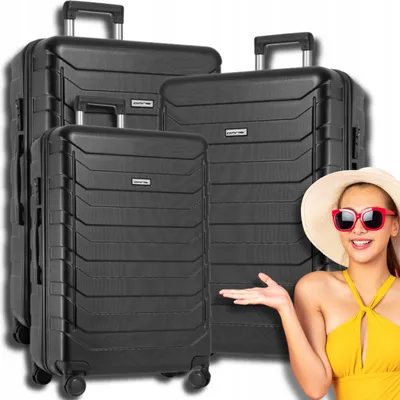 Produktbild von OMNA | 3-in-1 Reisekoffer-Set - Schwarz - Leicht, Robust - Mit TSA-Schloss und 4 Rollen