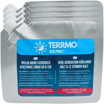 Produktbild von 4er Set TERRMO Ice Pro – Kleine Kühlakkus für Kühltasche & Kühlbox, Gel Kühlelemente 350 ml, 19 x 16 cm