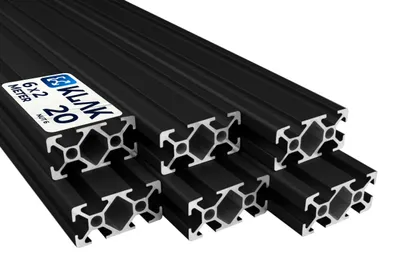 Produktbild von KLAK 20/40 - Aluprofil 6 Stück 20x40mm 2m System-, Montage-, Konstruktionsprofil Nut 6 schwarz