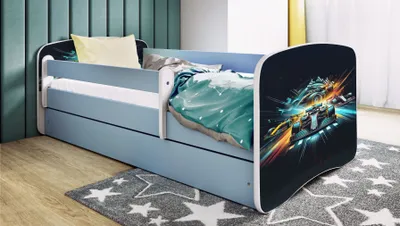 Produktbild von Kinderbett Jugendbett Ethnie 70x140, 80x160, 80x180 cm - Komplettset mit Matratze, Schublade & Rausfallschutz