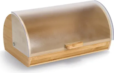 Produktbild von ZELLER 25364 Brotkasten Bambus mit Kunststoffdeckel, transparent, 39 x 25 x 19 cm