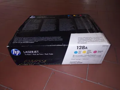 Produktbild von HP 128A 3er-Pack Cyan/Magenta/Gelb Original LaserJet Tonerkartuschen, 1300 Seiten, Cyan, Magenta, Gelb, 3 Stück(e)
