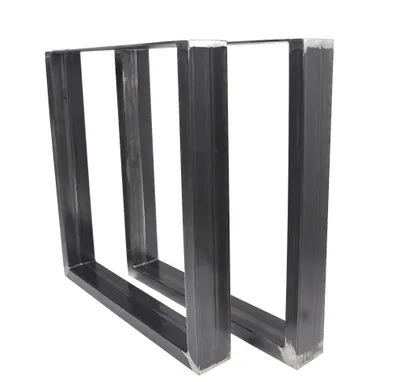 Produktbild von 1 Paar Tischgestell Tischbeine 80x72 cm, Weiß Tischuntergestell Tischkufen Profil 100x40