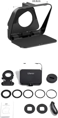 Image de Téléprompteur, supporte le téléphone portable et l'appareil photo, contient plusieurs adaptateurs d'objectif, téléprompteur RT02