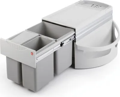 Produktbild von Hailo Rondo 2 plus. Abfallsammler, hellgrau.  - Mülleimer