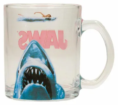 Productafbeelding van Transparante beker "Jaws" met filmthema