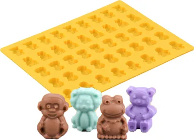 Obrázek produktu pro Pralinky, 44 silikonových forem ve tvaru zvířátek, opice, lev, žába, medvěd, kachna, mini gumové formy na pečení, sušenky, pudink, želé, psí sušenky