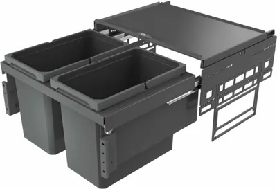 Produktbild von Abfallsorter 8013304 COX base 360 S/600-2 anthrazit / Schrankbreite 60 cm / Abfalleimer / Abfallsammler / Mülleimer