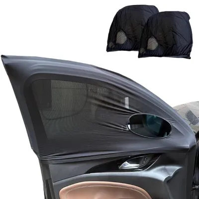 Obrázok produktu pre Ochranné clony do auta pre deti, 2 kusy, univerzálna sieťová clona, elastická, priedušná, čierna