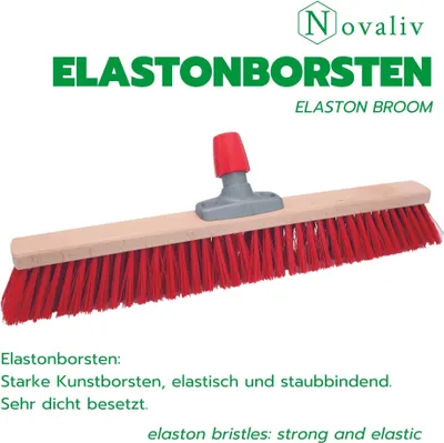 Immagine prodotto di Novaliv 2x scopa stradale 80 cm testa di scopa I scopa senza manico I Elaston rosso I scopa industriale scopa da giardino scopa da officina scopa da esterno