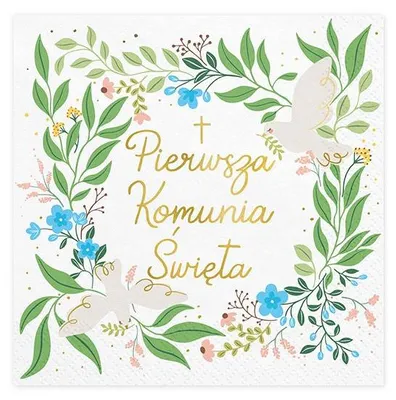 Zdjęcie produktu dla Serwetki ''Pierwsza Komunia Święta'', 33x33 cm, mix (1 op. / 20 szt.)