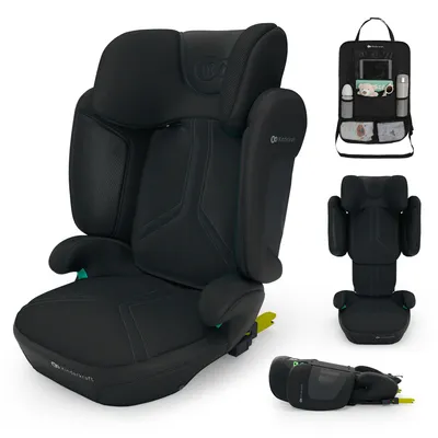 Obrázek produktu pro Kinderkraft XPAND 2 PRO i-Size autosedačka, 100-150 cm, systém ISOFIX, bezpečnostní pás, systém DUO EXPAND, boční ochrana proti nárazům, skládací, černá, s organizérem do auta