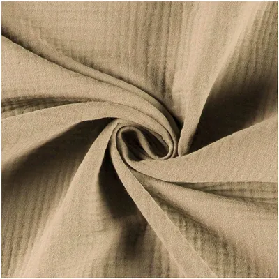 50x130cm Musselin Stoff uni Oeko-Tex zertifiziert Meterware Mulltuch Baumwolle sand