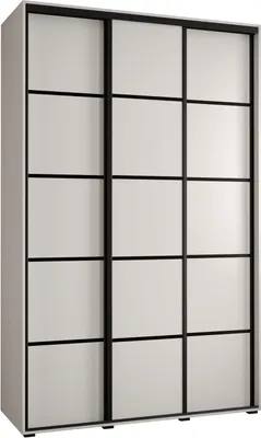 Produktbild von MEBLE KRYSPOL Cannes 4 Schrank mit 3 Schiebetüren - 205,2x150x45 cm - Weiß Weiß Schwarz